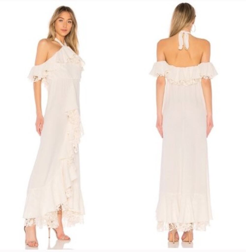 NWT Lovers+Friends Maxi Lace and Ruffle Dress Size S